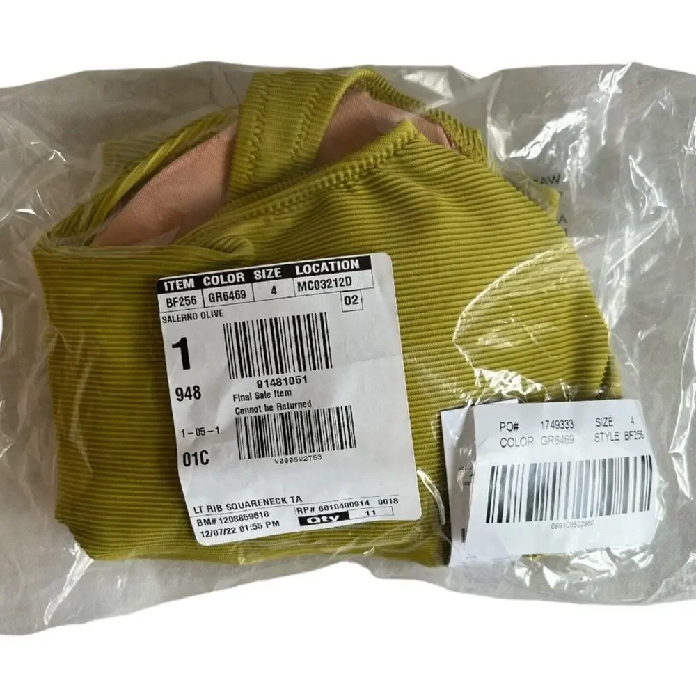 J.CREW Salermo Olive Ribbed Squareneck One-piece Swimsuit, US4